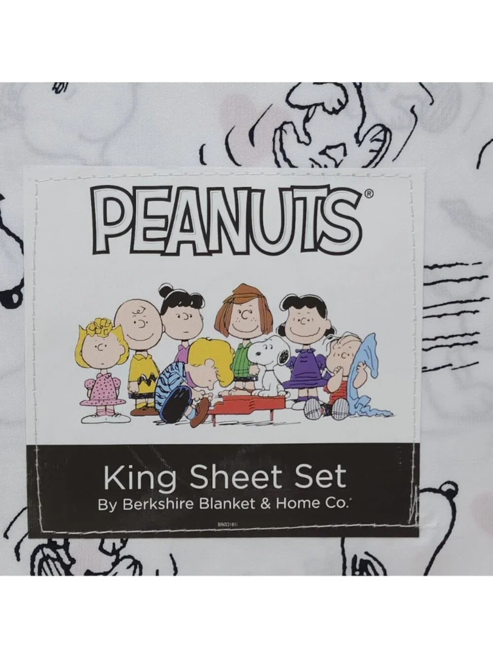 Peanuts King Sheet Set By Berkshire Snoopy & Hearts Pattern Valentines Day